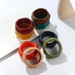 Bangle Vintage Colorful Wide Thick Bracelet For Women Gothic Irregular Design Geometric Large Charm Hand Party Jewelry