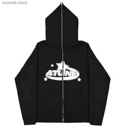 Men's Hoodies Sweatshirts 2023 Dark Sweatshirt Men's and Women's Hoodies Gothic Couple Harajuku Large Zipper Sweater T231109