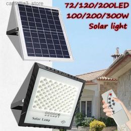 Solar Wall Lights IP67 Solar Sensor Light Gypsophila Floodlight Outdoor Waterproof Garden Light High Brightness Lighting Street Lights with Remote Q231109