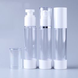 100pcs 15ml 30ml 50ml Empty Plastic Cosmetic Bottle Travel Liquid Bottles Transparent Airless Pump Vacuum Toiletries Container