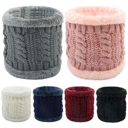 Scarves Plush Knitted Neck Gaiter Casual Thickened Lining Keep Warm Cold-proof Collar Face Cover Men & Women