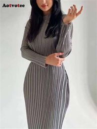 Pretty Fashion Folds for Women Half High Collar Long Sleeve Lace Up Eelgant Sexy Dresses Solid Slim Chic Party Dress