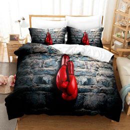 Bedding Sets Boxing Glove Warm Quilt Cover Set Luxury For Men Boy Teen Kids Print Champion Super Soft Microfiber Bedroom