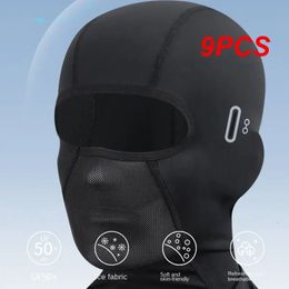 Cycling Caps Masks 9PCS Summer Balaclava Cycling Face Mask Motorcycle Helmet Liner Bike Riding Headgear Breathable Windproof anti-dust Sports 231109