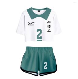 Men's T Shirts Haikyuu Cosplay Aoba Jousai High Tooru Oikawa Datekougyou School Kaname Moniwa T-Shirt Shorts Sets No.1 To 16 Print 231