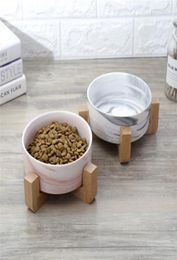 Dry Ceramic Pet Bowl Canister Food Water Treats for Dogs Cats More Comfortable Eating for Kitten and Puppy Durable 23JunO4 T201214334