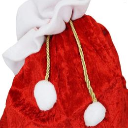 Decorazioni natalizie Borsa regalo rossa di Babbo Natale Velluto con coulisse Decorazione classica Resistente di alta qualità