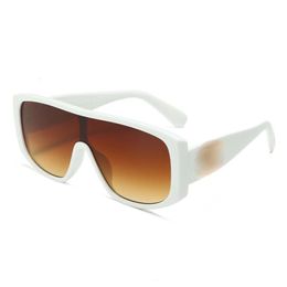 Luxury Fashion Brand Women Sunglass for Men Designer Conjoined Square Gradient Brand Mental Sunglasses Oculos De Sol High Quality With Box UV Protection