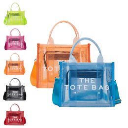 Модная крутая пластиковая сумка для покупок, роскошная сумка 2 размера, большая вместимость, пляжная дорожная сумка-клатч на плечо, дизайнерская женская мужская сумка через плечо, большие сумки через плечо