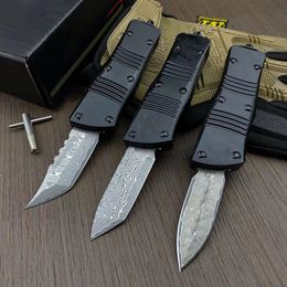 High Quality Small MT UT AUTO Tactical Knife VG10 Damascus Steel Blade CNC 6061-T6 Handle EDC Gift Knives With Nylon Bag