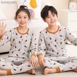 Pajamas New Teens Baby Girl Pajamas Autumn Long Sleeved Children's Clothing Sleepwear Cotton Pyjamas Sets For Kids 4 6 8 10 12 14 YearsL231109