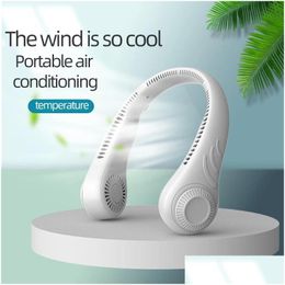 Party Favour Halter Usb Charging Electric Portable Hanging Small Neck Fan Student Bladeless Mini Sports Drop Delivery Home Garden Festi Dh3Be