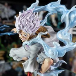 Anime One Piece Anime Lightning 5 Figurine Sun God Squatting Scene 19cm Action Figures Adult Model Toys for Boys R231109