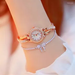 Wristwatches Luxury Diamond Women Watch Fashion Creative Lady Casual Watches Stainless Steel Bracelet Band Stylish Quartz For