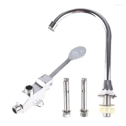 Bathroom Sink Faucets Vertical Basin Faucet Foot Pedal Control Water Tap Kitchen Supplies