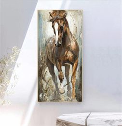 Modern Vertical Canvas Horse Painting Cuadros Paintings on the Wall Home Decor Canvas Posters Prints Pictures Art no frame4078324