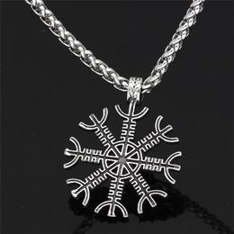 Pendant Necklaces Viking Rune Stainless Steel Necklace Men Women Snowflake Odin Charm Accessories Nordic Fashion Jewelry Gift Drop