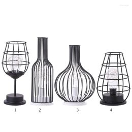 Night Lights 69HC Retro Iron Art Table Lamp For Creative Hollow Minimalist Reading Light Bedroom Desk Lighting Home Living Room Store