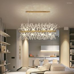 Chandeliers Fashion Fireworks Chandelier Modern Crystal Stainless Steel Dandelion LED Ceiling Light Gold Chrome For Kitchen Dining Bedroom