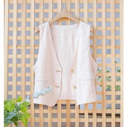 Women's Vests Women Linen Breathable Vest Summer Vacation Top 2023 In