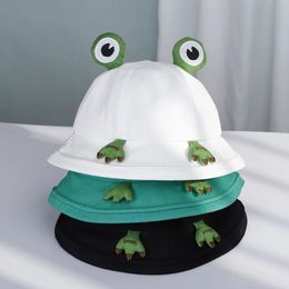 Caps Hats Women Fashion Frog Bucket Hat Summer Hat Female Child Frog Fishing Cap Korean Wild Cute Sun Hat Big Eyes Bucket Hat 231109