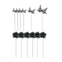 Garden Decorations Halloween Stake Butterfly Black Rose Ground For Holiday Parties Outdoor Decoration