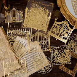 Gift Wrap INS Scrapbooking Paper Bronzing Lace Decoration Hollow Card Collage Material Cards DIY Handmade Art Marker