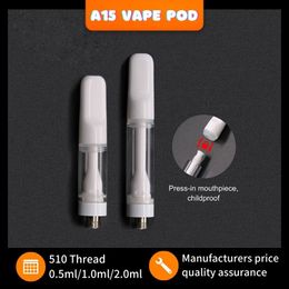 Manufacturers Online Store Disposable Oil Atomizer Harmful Vape Atomizer Device 510 Thread Cartridge Hhc Oil Ceramic Coil E-Cigarette USA Cart 0.5/1ml Glass Oil Tank