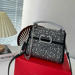 high Quality Designer bags Women all diamond Purse evening Handbags Totes Messenger Bag silver Hardware vs-ling Handle Luxury Portable wedding bags 230318