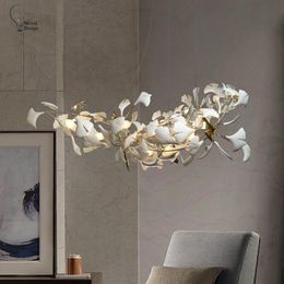 Pendant Lamps Nordic Lights Porcelain Leaves El Living Room Decoration Modern Kitchen Island Bedroom DecorPendant