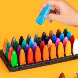 Crayon 1 Set 12/24 Colors Clean Hands Children Crayons Washable Safe And Non-toxic Water-soluble Paintbrush Painting Stick Kids 231108