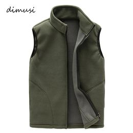 Men's Vests DIMUSI Men Winter Fleece Vest Male Thick Warm Waistcoat Outwear Casual Thermal Soft Vests Mens Windproof Sleeveless Jacket YA720 231108