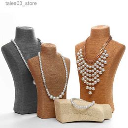 Jewellery Boxes New PVC Bust Shape Exhibitor Show Nice Necklace Hanger Jewellery Display Necklaces Pendants Mannequin Holder Stand Q231109