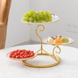 Plates Nordic-style Three-layer Fruit Tray Display Rack Creative Modern Living Room Candy Snack