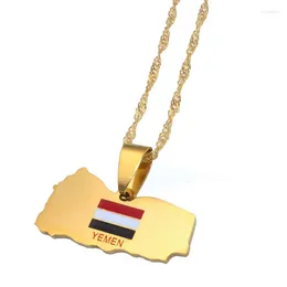 Pendant Necklaces Zkd Yemen Map Flag Stainless Steel Necklace