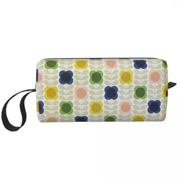 Cosmetic Bags Custom Abstract Orla Kiely Scandinavian Flowers Travel Bag Women Toiletry Makeup Organiser Lady Beauty Storage Dopp Kit