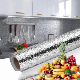 Wallpapers LuanQI 100/200CM Fireproof And Waterproof Oil-Draining Kitchen Stickers Anti-fouling High-temperature Aluminium Foil Wallpaper