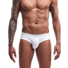 Underpants Men'S Sexy Simple Solid Cotton Triangle Briefs Underwear U Bulge Bag Tidal Breathable Bikini Lingerie