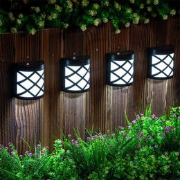 Solar Wall Lights LED Solar Wall Light Waterproof Sensor Lights Outdoor Lamps 6 LEDs Patio Corridor Wall Lamp Garden Fence Solar lamp Q231109