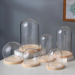 Bottles 2sets/pack Diameter 12cm 13cm 15cm 16.5cm Round Glass Dome Vase Home Deocration EVA Flat Log Base Cover DIY Gift