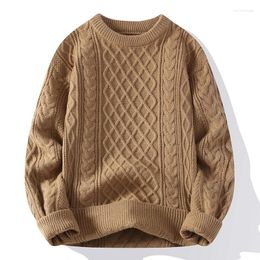 Men's Sweaters High Quality Knitted Pullover Winter Korea Simple Solid Color Couple Sweater Fashion Retro Exquisite Pattern Men Clothing