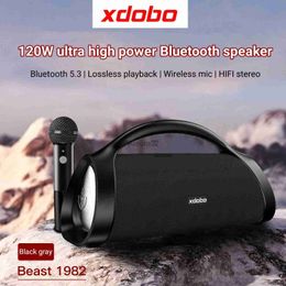 Computer Speakers XDOBO NEW 120W High-power Wireless K-song Bluetooth Speaker Outdoor Waterproof TWS Dual-computer Interconnection Shocking Stereo YQ231103