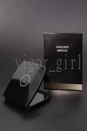 acrylic Compact Mirrors Folding Velvet dust bag mirror with gift box black makeup tools Portable classic style1645633