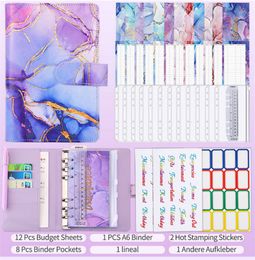 Notepads A6 Marble Coloured Currency Budget Planner Zipper Envelope Cash for Organiser Binding 230408