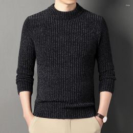 Men's Sweaters Chenille Mock Neck Sweater Winter Thickened Thermal Bottoming Shirt Solid Color Cross-Border