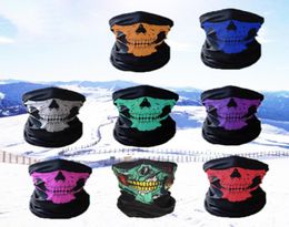 Cosplay Bicycle Ski Skull Half Face Unisex Halloween Mask Ghost Scarf Bandana Neck Warmer Party headband Magic Turban1079849