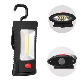 Magnetic Working Flashlight Folding Hook Pocket Torch 2 Mode COB LED Handy Lamp Camping Tent Light Emergency Inspection