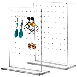 Jewelry Pouches 2Pcs 72 Holes Earring Holder Clear Acrylic Ear Studs Display Stands Vertical Earrings Organizers Racks Showcase