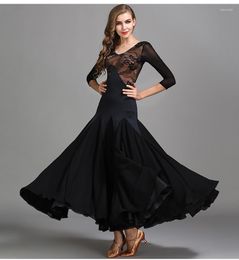 Stage Wear Lace Ballroom Dance Dress Standard Billowing Waltz Tango