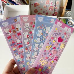 Gift Wrap Korean Cute Cartoon Bear Ribbon Idol Card Stickers DIY Scrapbooking Junk Journal Diary Po Mobile Phone Computer StickerGift GiftGi